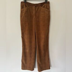 August Silk Vintage Textured Plaid corduroy pants, GUC, Size 8